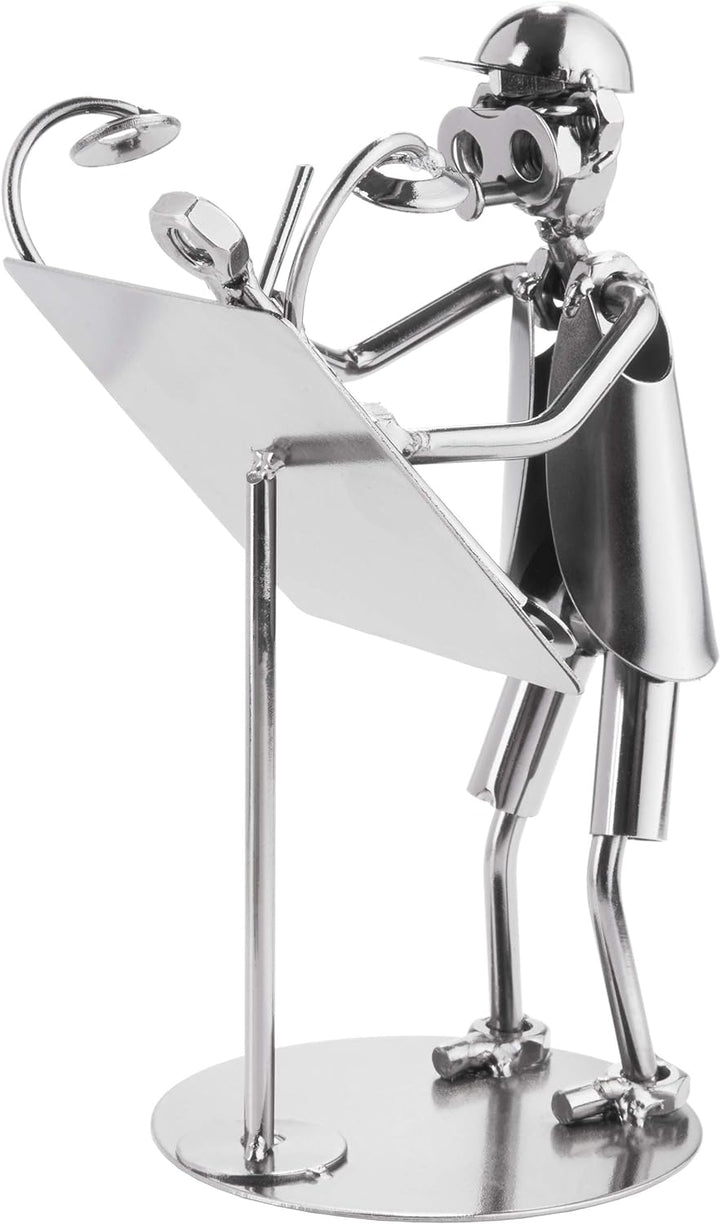 BRUBAKER Schraubenmännchen Architekt - Handarbeit Eisenfigur Metallmännchen Bauplaner - Metallfigur
