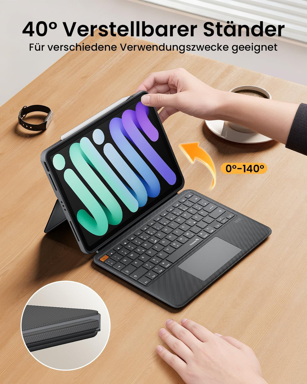 ProtoArc XK01 Faltbare Tastatur Klappbar mit Ziffernblock TK500 Hülle mit Tastatur