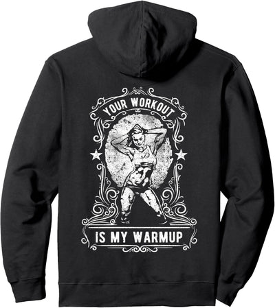 Dein Workout ist meine Aufwärmfrau Lustiges Fitnessstudio Pullover Hoodie