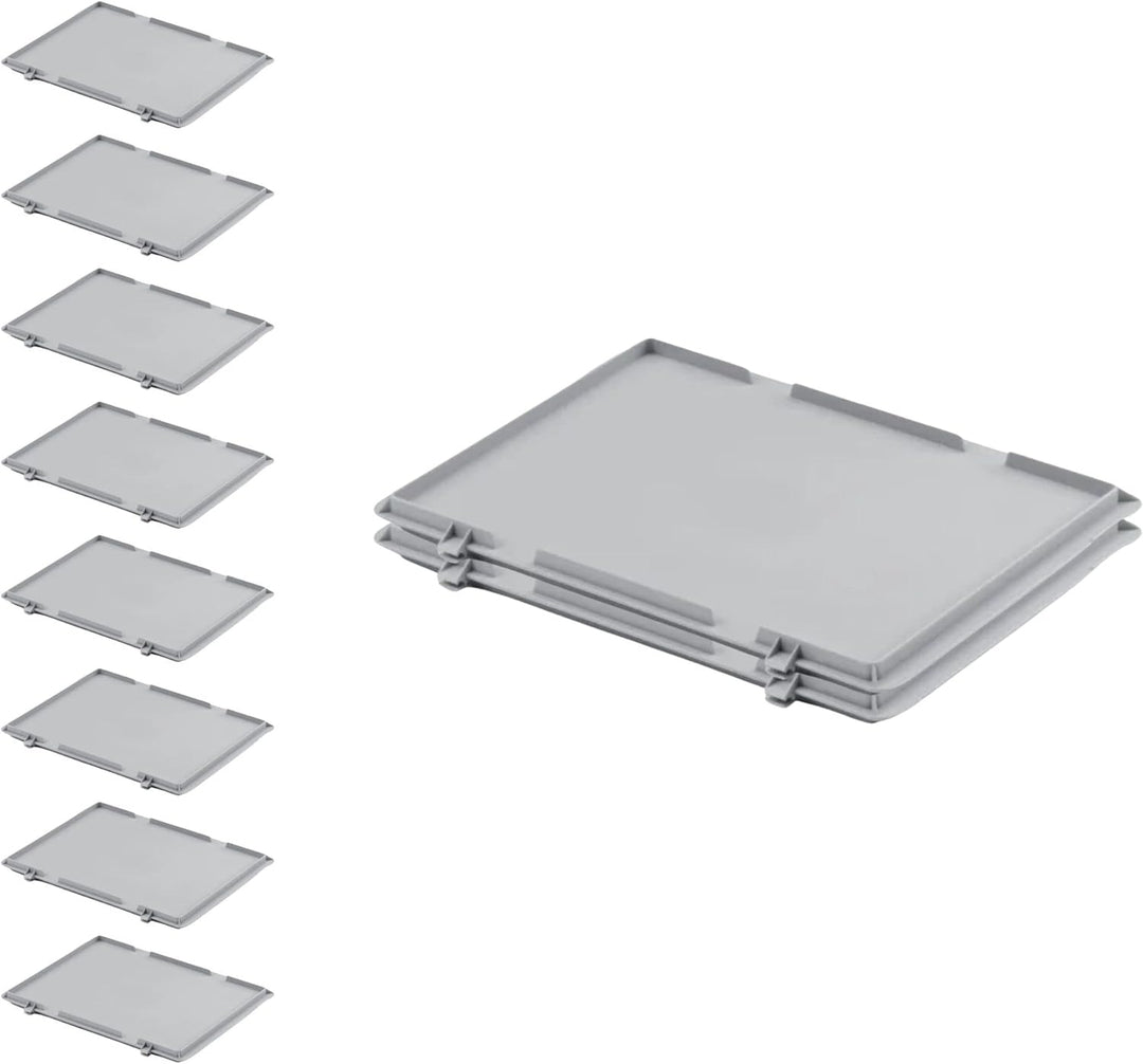 PROREGAL SuperSparSet 10x Scharnierdeckel für Eurobehälter | BxT 40x60cm | Eurobox, Transportbox, Tr