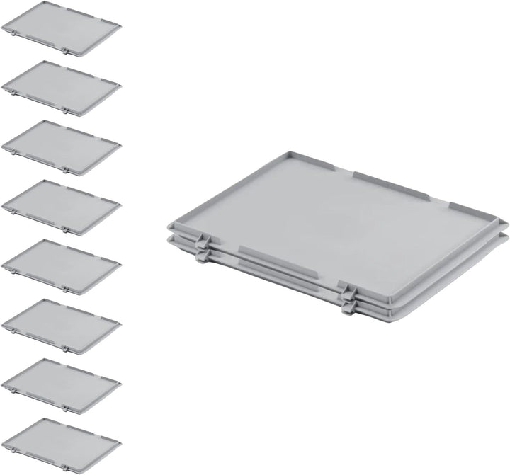 PROREGAL SuperSparSet 10x Scharnierdeckel für Eurobehälter | BxT 40x60cm | Eurobox, Transportbox, Tr
