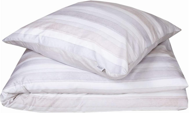 Schöner Wohnen Mako-Satin Wendebettwäsche Millie-B beige-grau 1 Bettbezug 200 x 200 cm + 2 Kissenbez