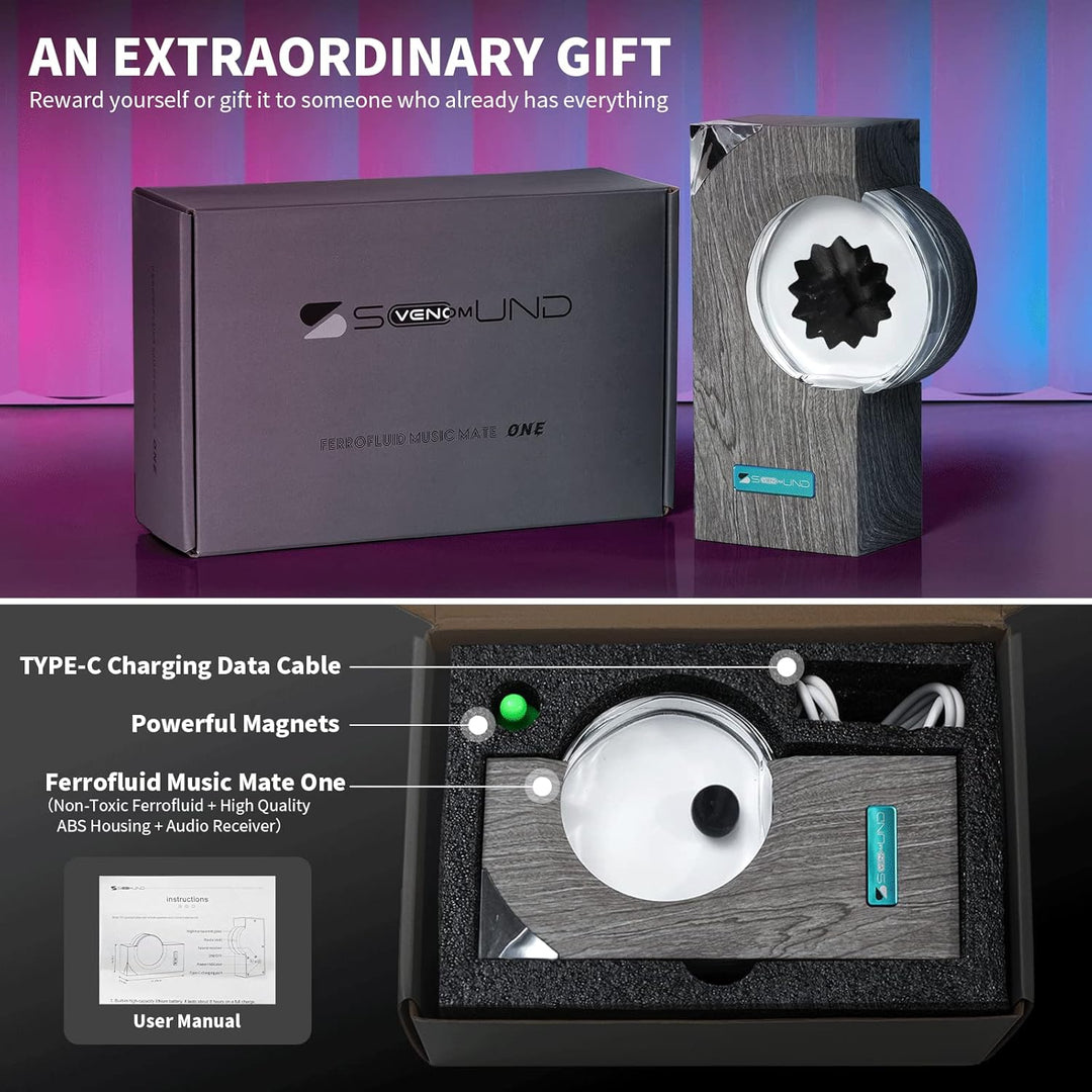 Sovenomund Dancing Ferrofluid with Music Rhythm, Ferrofluid Speaker Music Mate/Sound Partner, Ferrof