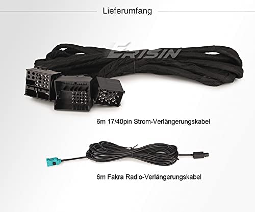 erisin BM6M Verlängerungskabel 6m für BMW 3er E46 5er E39 X5 E53 M3 M5 E38 Autoradio (inkl. Antennen