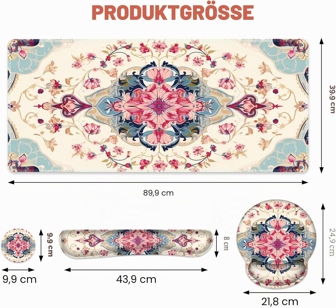 Gaming-Mauspad, grosse Schreibtischunterlage, niedlicher Schreibtischunterlage, 4-in-1 XXL-Mauspad +