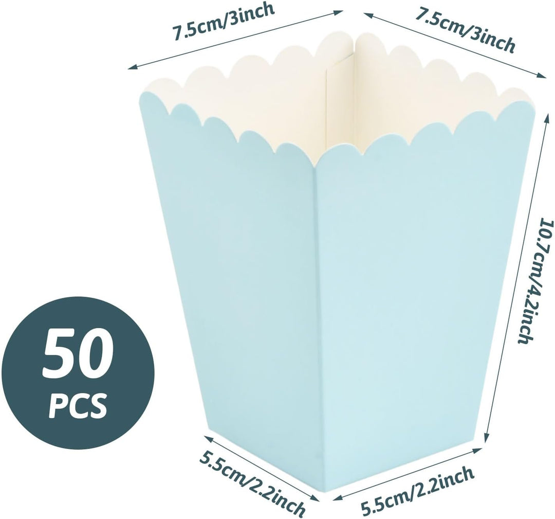 50 Stück Popcorn Boxen Klein,5 Farben 5.5x7.5x10.7cm Popcorn-Kartons,Süssigkeiten Behälter,popcorn T