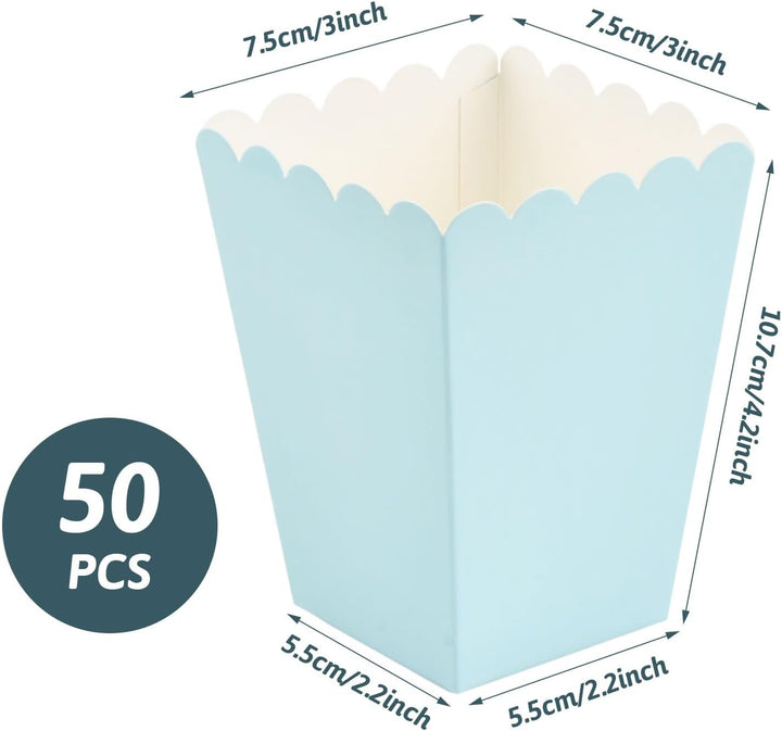 50 Stück Popcorn Boxen Klein,5 Farben 5.5x7.5x10.7cm Popcorn-Kartons,Süssigkeiten Behälter,popcorn T