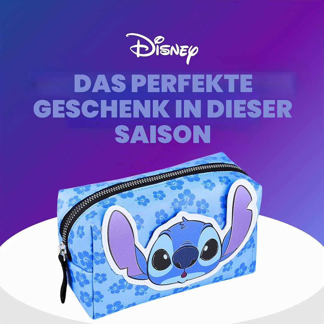 Disney Stitch Kosmetiktasche, Reise-Kosmetiktasche mit Blumenmuster, Geschenk für Mädchen, Frauen un