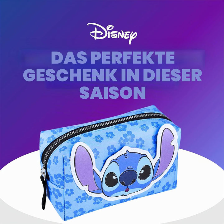 Disney Stitch Kosmetiktasche, Reise-Kosmetiktasche mit Blumenmuster, Geschenk für Mädchen, Frauen un