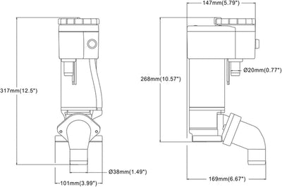 Seaflo Manuell auf elektrische Marine WC-Umrüstsatz, Weiss, SFMTP1-02 12 V, 12 V