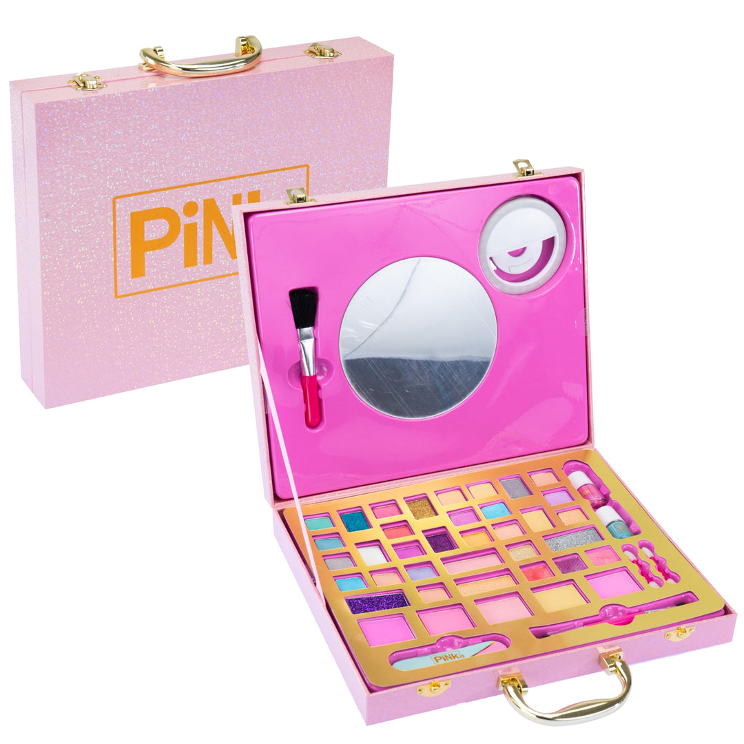 Nice Group - Pink it Selfie Ring Suitcase, 1 Koffer Schminkset mit Spiegel und Leuchtring für Selfie