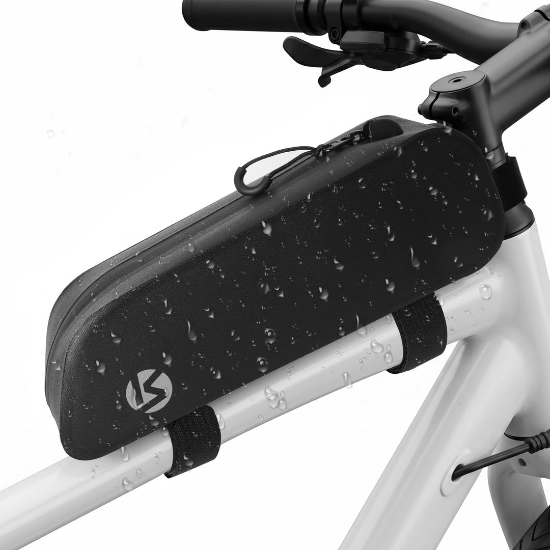 HOSSOM 1.2L Rahmentasche Fahrrad wasserdichte Oberrohrtasche Dualem Befestigungssystem Fahrradtasche