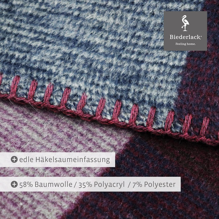 biederlack® weiche Kuscheldecke Purple Geometric, Sofadecke in 150x200 cm