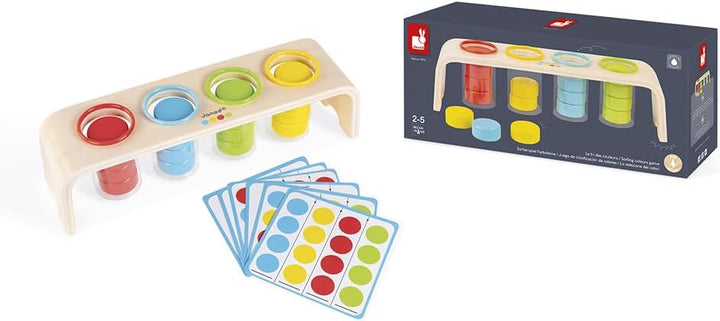 Janod - Essentiel - Sortieren der Farben - Lernspiel aus Holz Babys und Kleinkinder - Erlernen von F