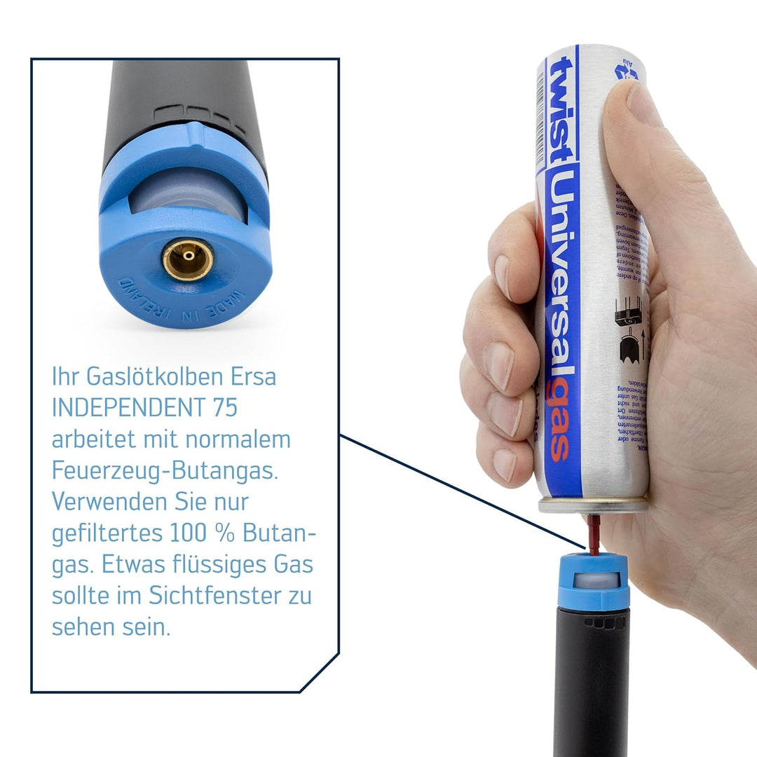 ERSA Independent 0G070KN Gaslötkolben 75W Spitzentemperatur bis 580 °C inkl. 2,4 mm Lötspitze meisse