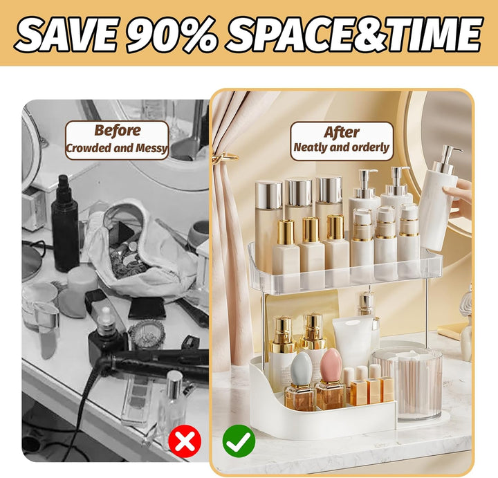 DASITON Make Up Kosmetik Organizer, 360° drehbarer Make Up Pinsel Organizer, Schmink Aufbewahrung fü
