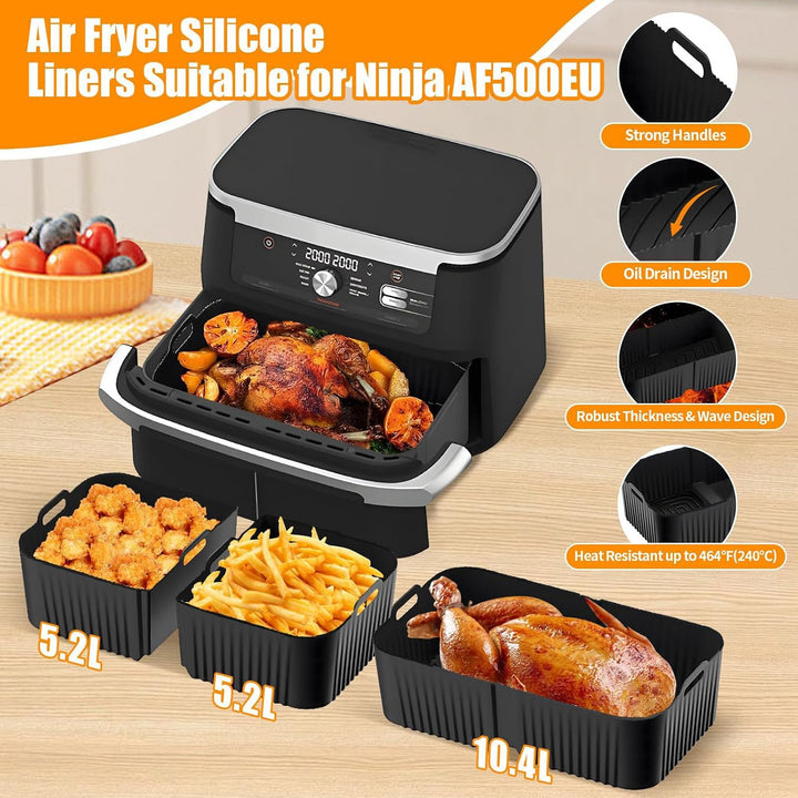 Heissluftfritteuse Zubehör, Airfryer Zubehör für Ninja Foodi Flexdrawer AF500EU 10,4L Air Fryer Sili