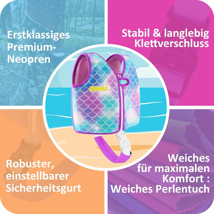 OSHYLE Kinder Schwimmweste - Jungen Mädchen Neopren Schwimmen Jacke Kleinkind Schwimmen Floating Neo