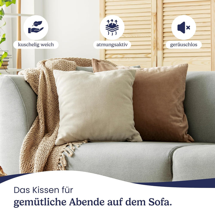 Gentle North Kopfkissen (45x45 cm gross) - 4er Set Kissen für Bett und als Dekokissen - Mit Reissver