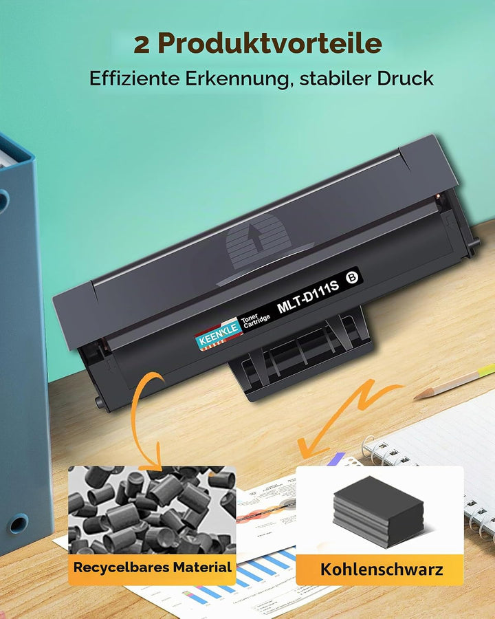 KEENKLE MLT-D111S D111L Kompatible für Samsung Xpress m2070w Toner D111S MLTD111S Schwarz für Samsun
