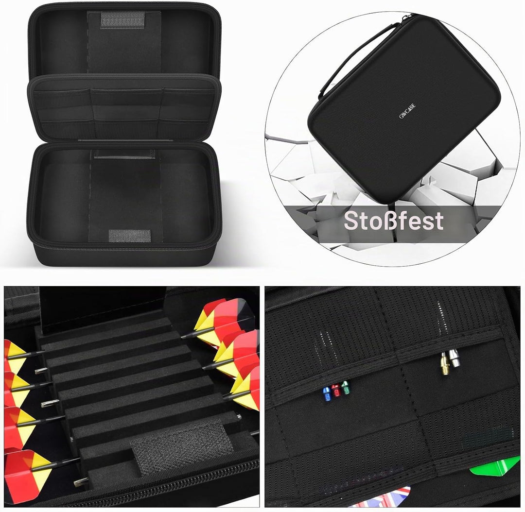 16 Dart Tasche Tragetasche, Schützender Dartcase für Stahl/ Soft Tip Darts, Flüge, Wellen, tragbare