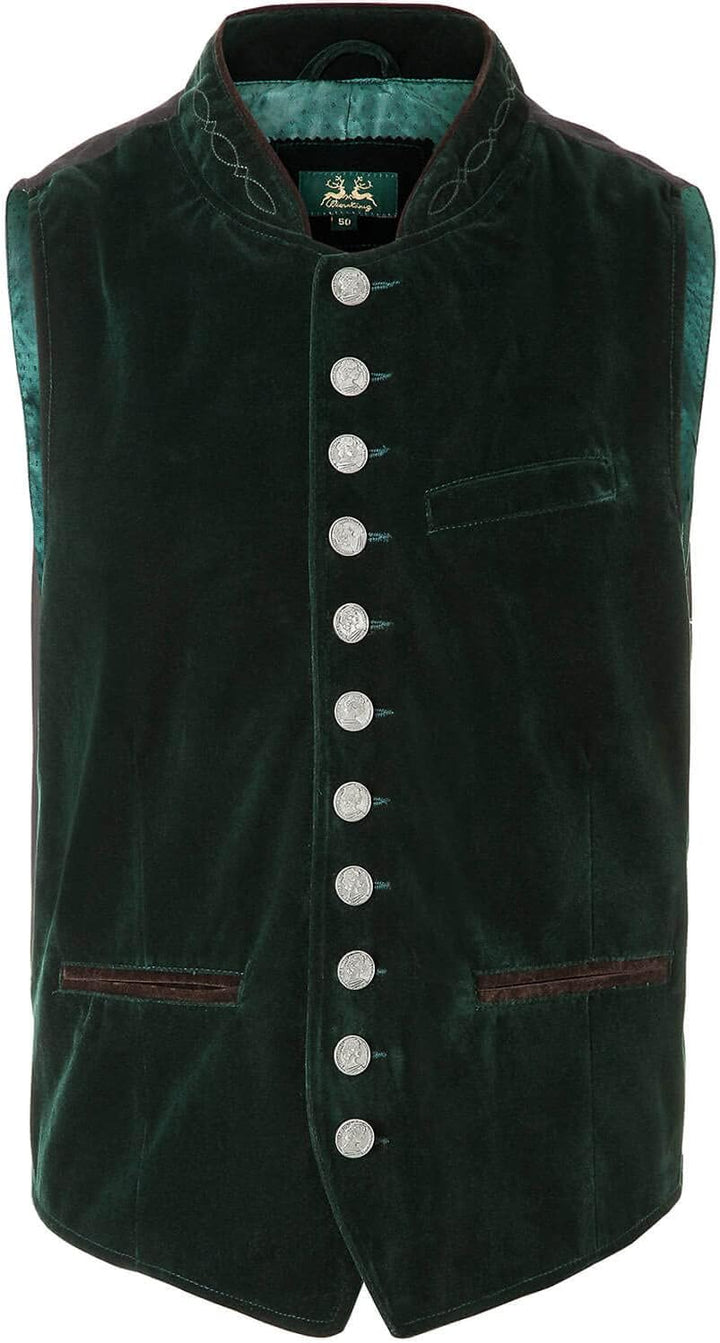 Wiesnkönig Herren Samtweste Moritz Premium Trachten Weste | Model Herren Samtweste Moritz Rot Versch