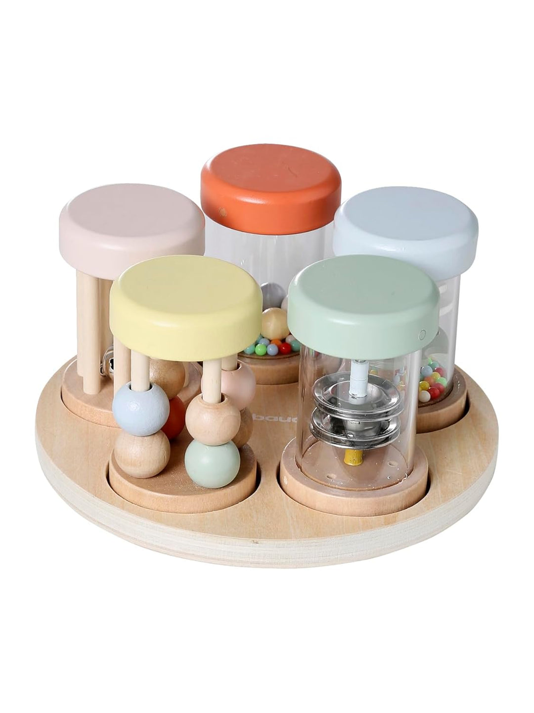 VERTBAUDET FSC® Holzrasseln Set mit 5 musikalischen Rasseln aus Holz TU, Holz