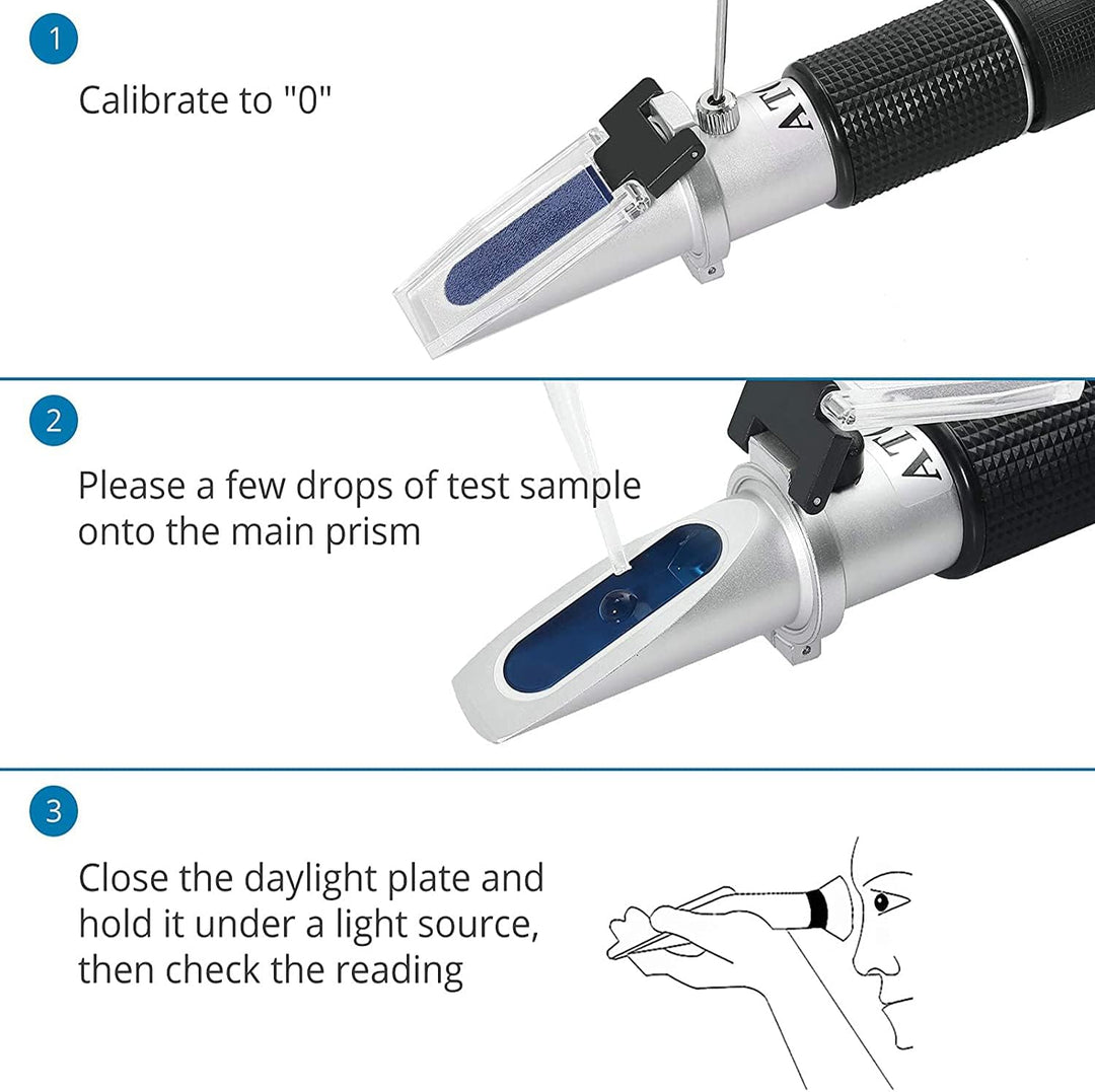 Frostschutz Refraktometer, Handrefraktometer Kühlmitteltester für Ethylenglykol, Propylenglykol, Gef