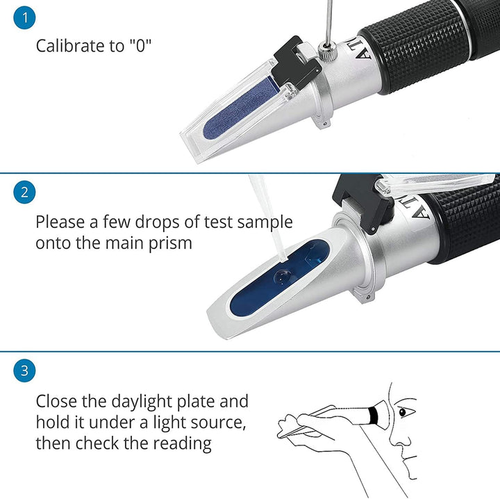 Frostschutz Refraktometer, Handrefraktometer Kühlmitteltester für Ethylenglykol, Propylenglykol, Gef
