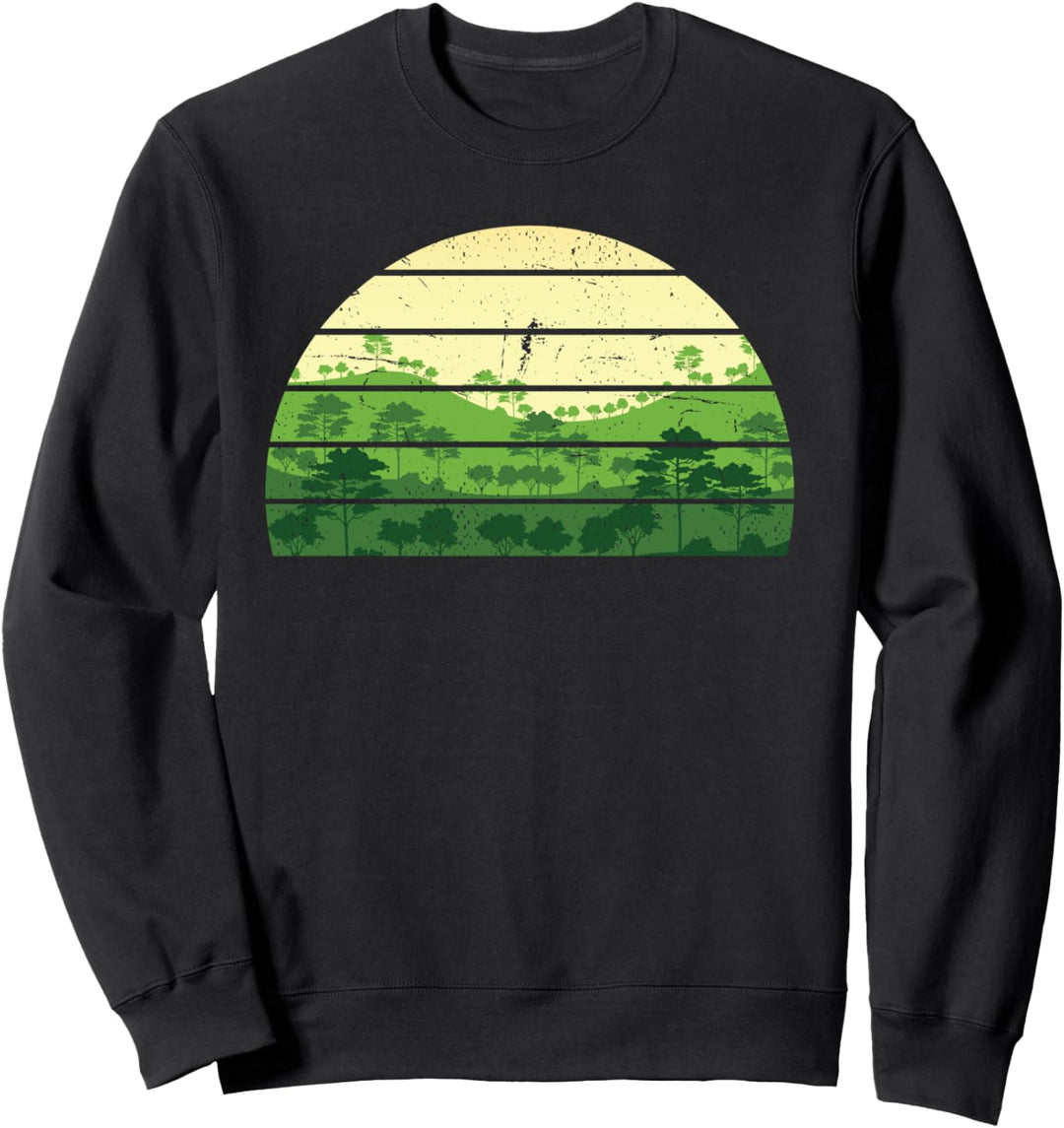 Outdoor Natur Bäume Retro Wald Sweatshirt
