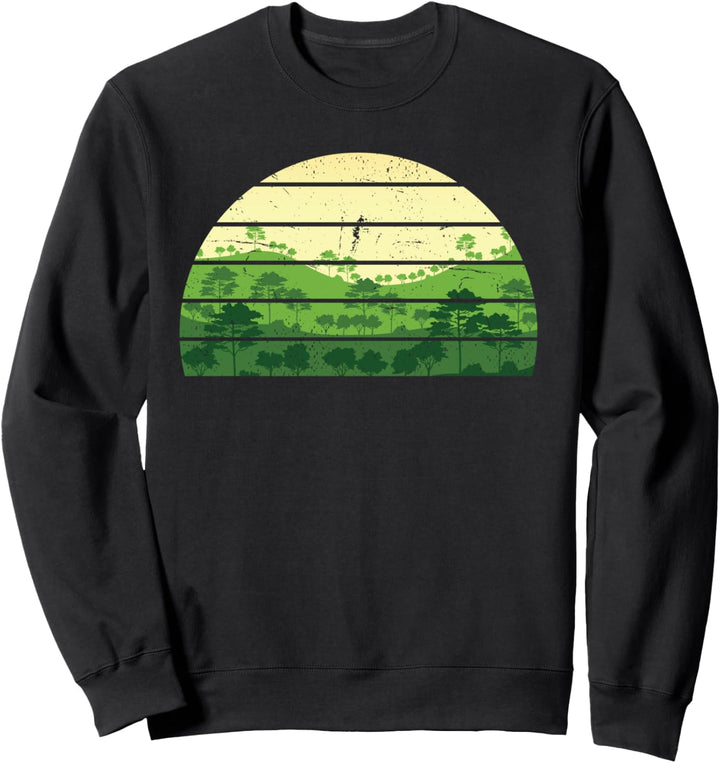 Outdoor Natur Bäume Retro Wald Sweatshirt