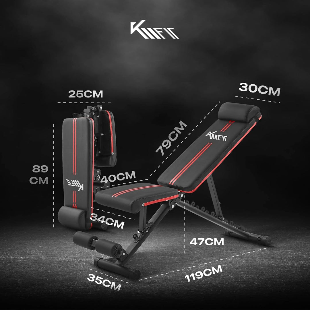 KM Fit klappbare Hantelbank Multifunktion Training Fitness Bank | 6-fach verstellbare Rückenlehne |