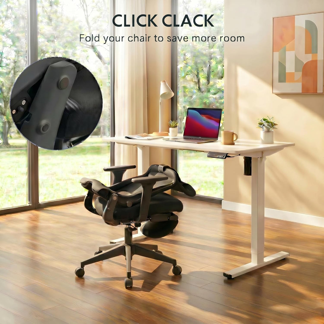 FLEXISPOT Ergonomischer Bürostuhl, Foldex, klappbarer Bürostuhl für Kleine Räume mit Lendenwirbelstü