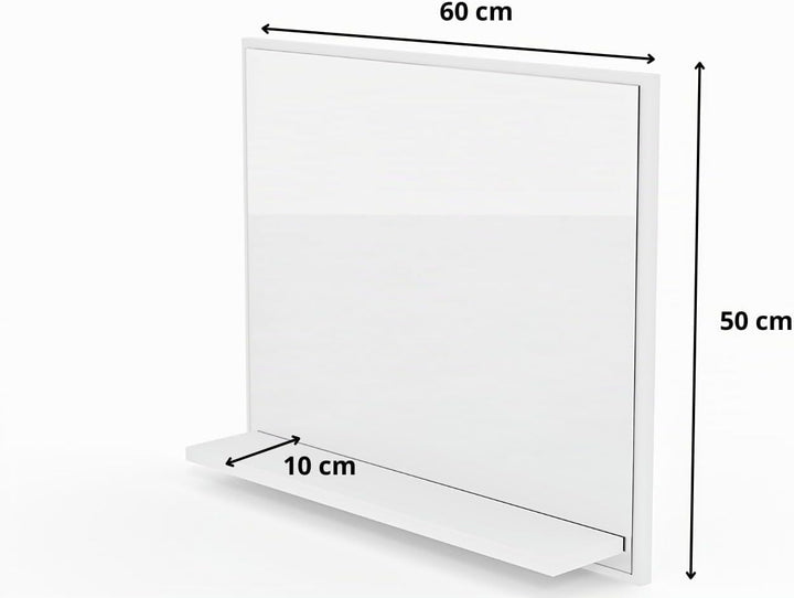 HAJDUK FURNITURE Badspiegel mit Ablage Weiss - H:50 x B: 60 cm - Bathroom Mirror - Moderner Badezimm