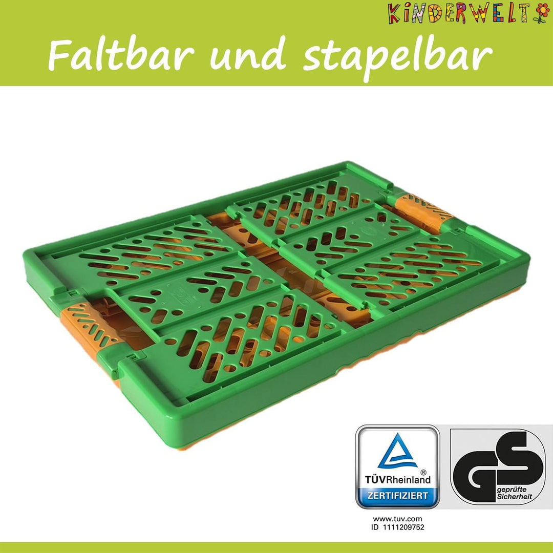 KiNDERWELT Robuste Profi - Klappbox 45 L bis 50 kg - Faltbox, Kiste, Korb zur Aufbewahrung, Transpor