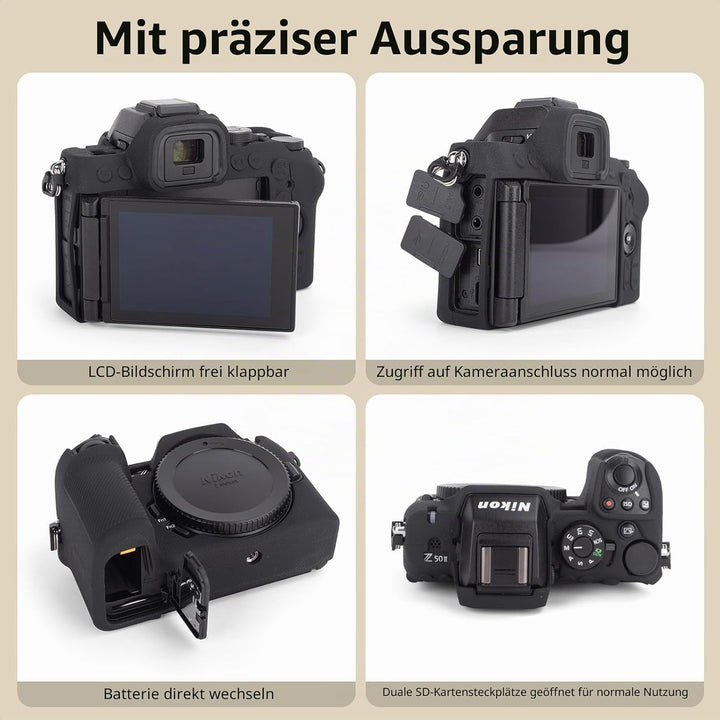 MUZIRI KINOKOO Silikonhülle kompatibel für Nikon Z50 II Digitalkamera, weiches Gummi Z50II Schutzhül