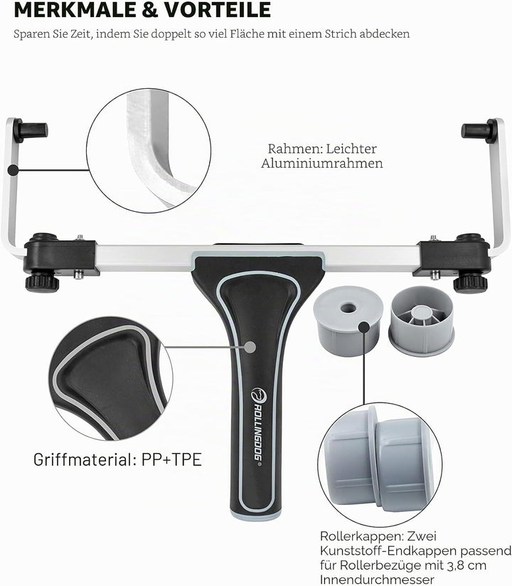 ROLLINGDOG 45,7 cm grosser Farbroller Rahmen – verstellbar von 30,5 cm bis 45,7 cm für grosse Fläche