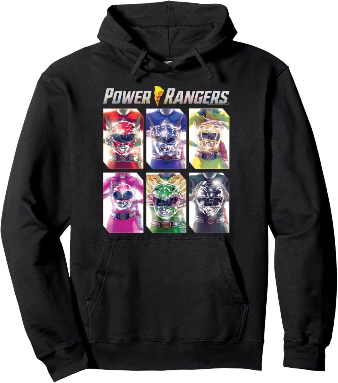Power Rangers Graphic Color Character Helmet Panels Pullover Hoodie