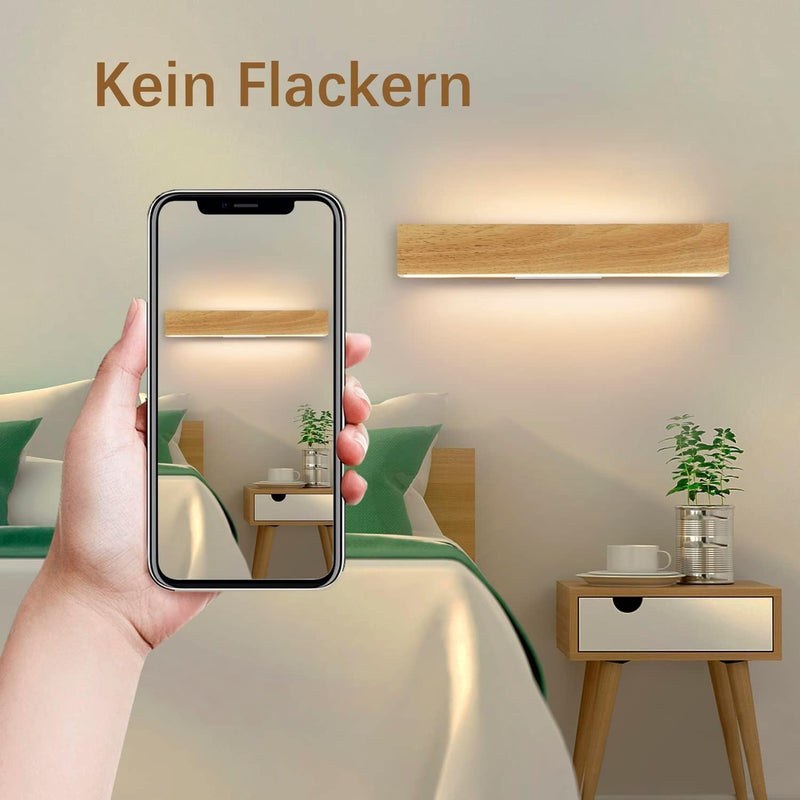 ZMH LED Wandleuchte innen Wandlampe: 52CM Holz Modern Flurlampe Up und Down Design 17W Treppenhausla