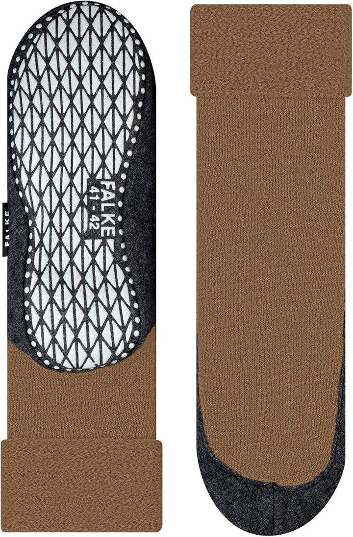 FALKE Herren Cosyshoe M Hp Wolle Rutschhemmende NoppenStoppersocken 39/40 EU Beige Wood 4241, 39/40