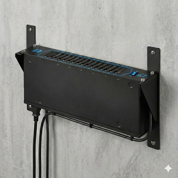 Infitronic - INUWH3STL - 19 Zoll Stahl Rack Halterung Wandhalterung Untertischhalter vertikal Wandve