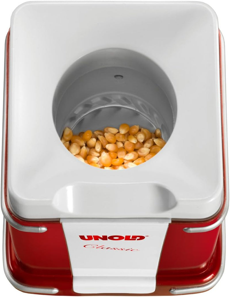 Unold 48525 Classic Popcorn-Maker Rot, Weiss, 900 W, 220 V, (B x H) 215 mm x 258 mm A (B x H) 215 mm