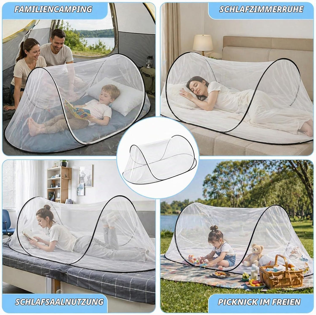 Faltbares Moskitonetz Bett, Pop-Up Mosquito Netz Bett, Mückennetz Reise 200 x 80 x 56cm, Tragbares C