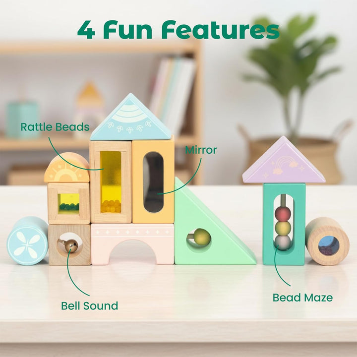 12 Stück Regenbogen Sound Komponenten Kinder Baby Stimme Block Spielzeug Set Bunte Bausteine Klangba