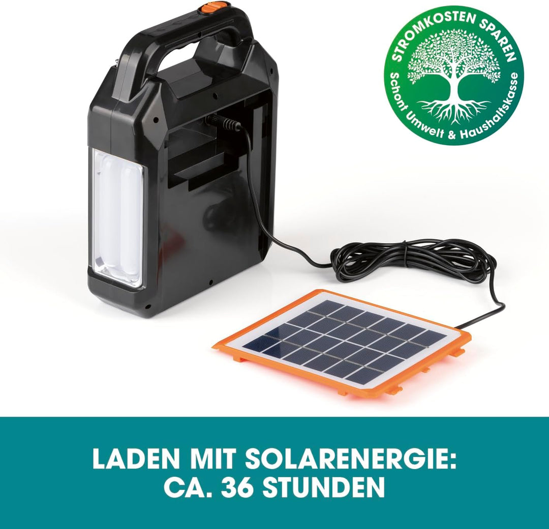 EASYmaxx Solar-Generator Kit 10000mAh | 2 Auflademodi: Solarpanel oder USB | Zum Aufladen von Handy,
