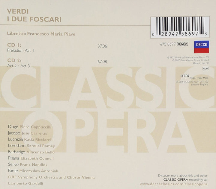 I Due Foscari (Ga), Audio-CD