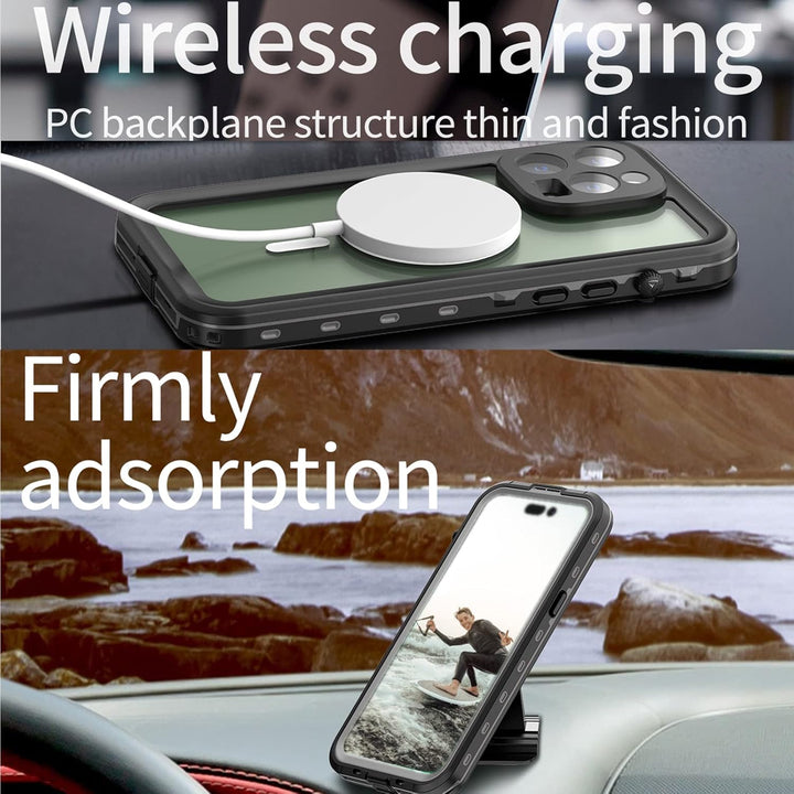 FocRelaxer für iPhone 14 Pro Max Hülle IP68 Wasserdicht Handyhülle Stossfest Staubdicht Outdoor Panz