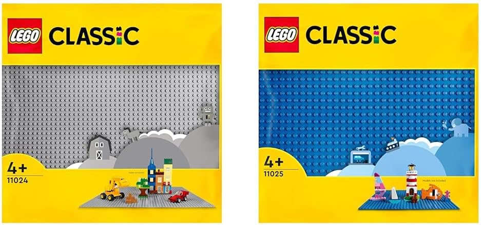 LEGO 11024 Classic Graue Bauplatte, quadratische Grundplatte mit 48x48 Noppen als Basis für Konstruk
