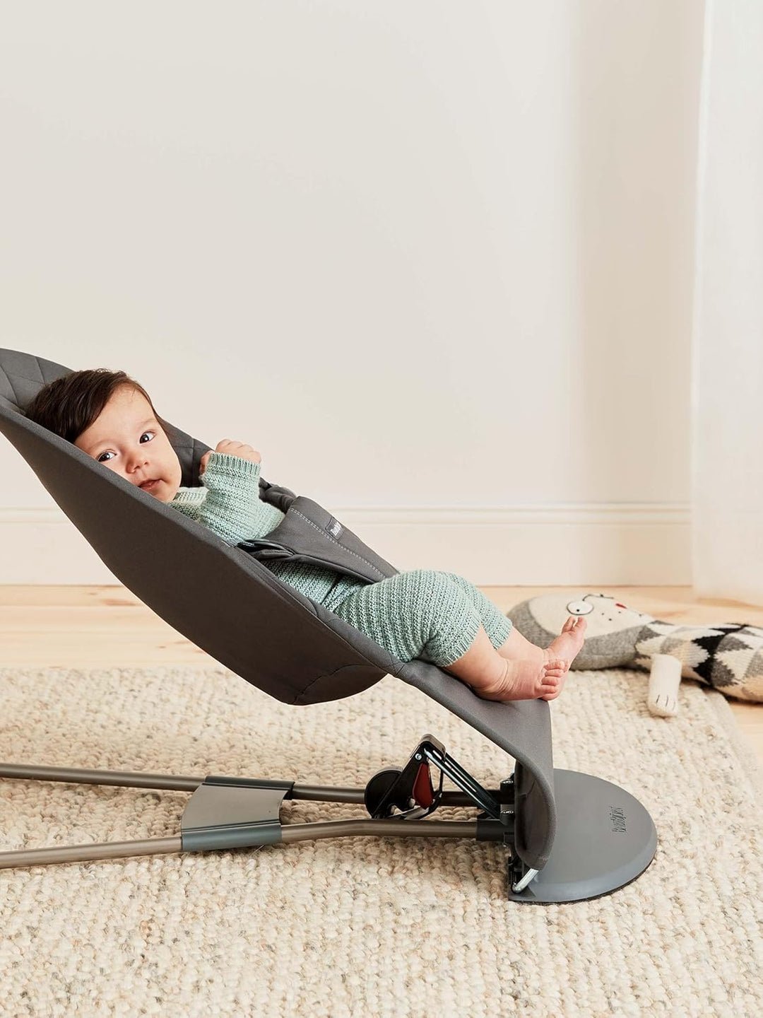 BabyBjörn Babywippe Bliss, Gewebt, Klassische Steppung ,Anthrazitgrau