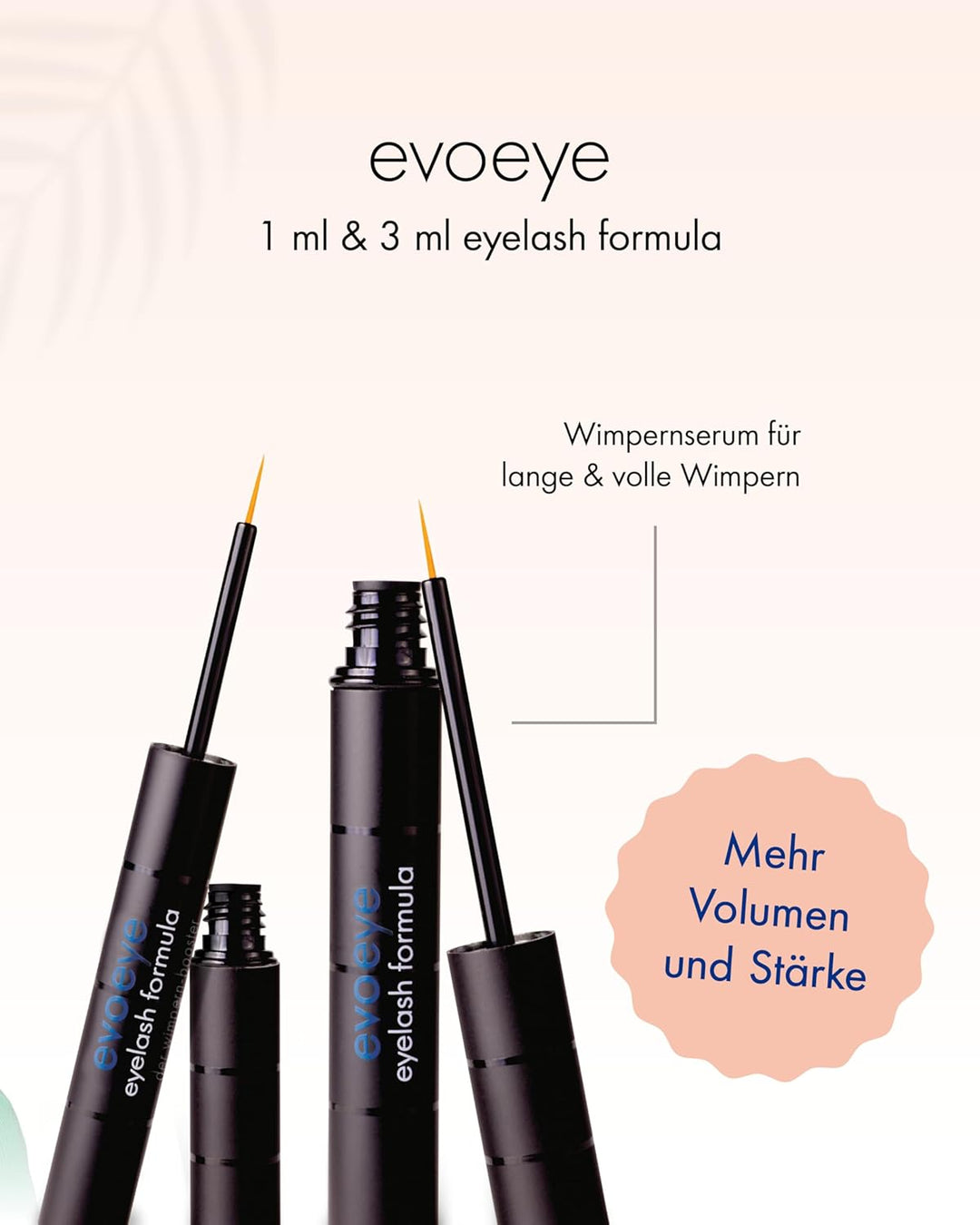EVOBEAUTÉ Vorteils-Set evoeye Eyelash Formula 3ml + 1ml I Wimpernserum für lange & volle Wimpern in